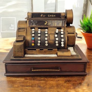 Joseph Eski Para Sayma Makinesi Obje Dekor Figür Nostaljik Retro Vintage Kumbaralı Aksesuar Maket