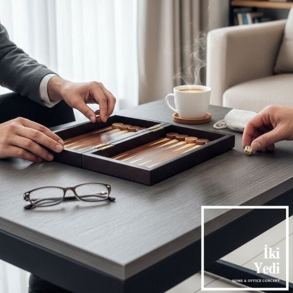 Dost Meclisi Manila Ahşap Mini Tavla Takımı Katlanır Tavla Seti Masaüstü Tavla Oyunu Çantaya Konma