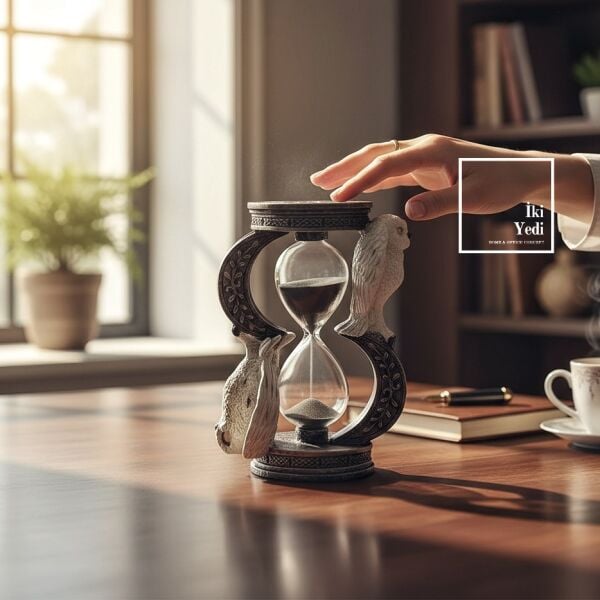 Zaman Bekçisi Baykuşlar Dekoratif Kum Saati Figürü Masaüstü Ofis Ev Dekorasyonu Biblo Hediyelik