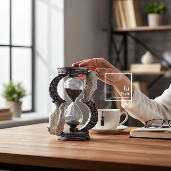 Zaman Bekçisi Baykuşlar Dekoratif Kum Saati Figürü Masaüstü Ofis Ev Dekorasyonu Biblo Hediyelik