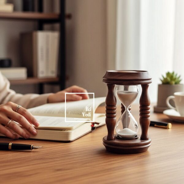 Maarel 771 Ahşap Kum Saati Dekoratif Masaüstü Kum Saati Ofis Çalışma Masası Dekoru Hediyelik Eşya