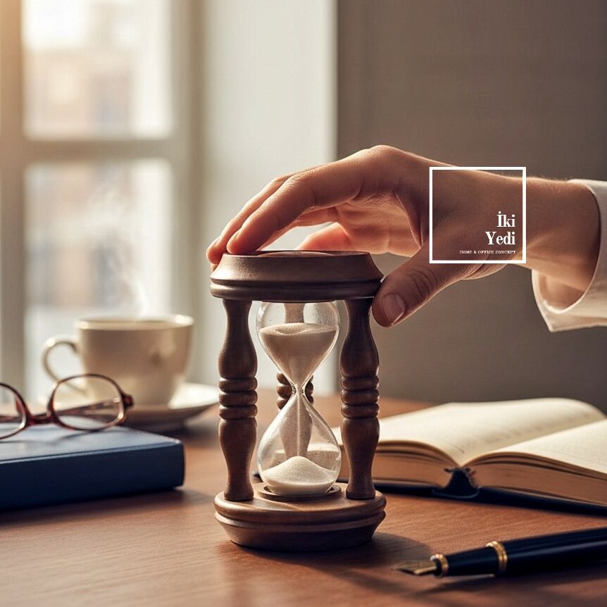 Maarel 771 Ahşap Kum Saati Dekoratif Masaüstü Kum Saati Ofis Çalışma Masası Dekoru Hediyelik Eşya