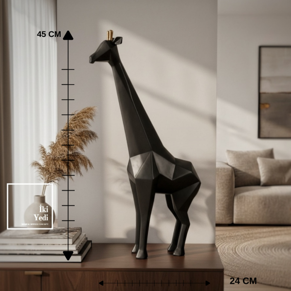 Doherty 771 Geometrik Ufuk Gözcüsü Zürafa Dekoratif Heykel Modern Ev Ofis Masaüstü Biblo Hediyelik