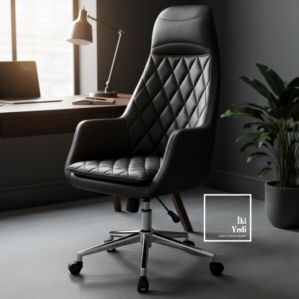 Alonso Sert Otorite Yönetici Koltuğu Suni Deri Ofis Sandalyesi Yüksek Sırtlı Çalışma Makam Koltuğu