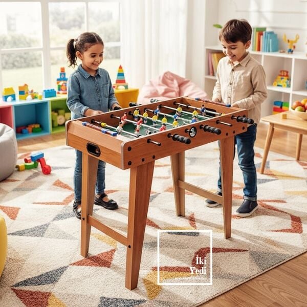 Minik Turnuva Futbol Ayaklı Langırt Oyunu Çocuklar İçin Ahşap Langırt Masası Eğlenceli Masa Oyunu
