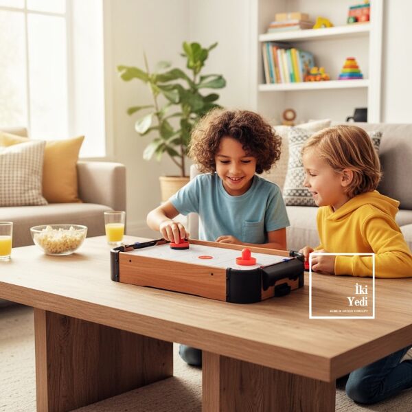 Disk Avcıları Masa Hokeyi Oyunu Ahşap Masaüstü Hokey Çocuklar İçin Air Hokey Refleks Eğlence Oyunu