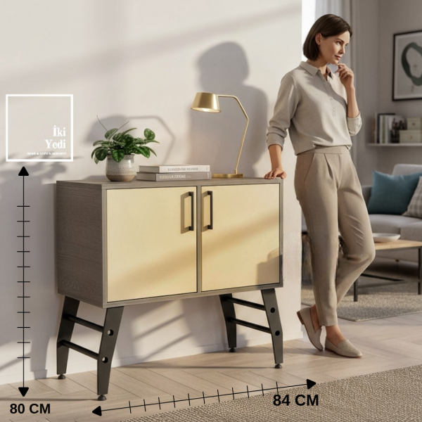 Palermo Metal Ayaklı Çok Amaçlı Dolap Etajer Yazıcı Dolabı Akvaryum Pikap Dolabı Ev Ofis Mobilyalar