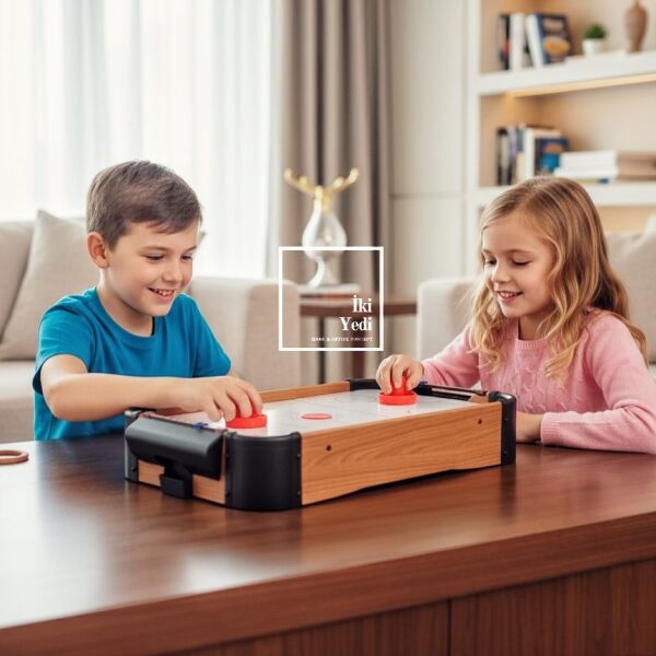 Disk Avcıları Masa Hokeyi Oyunu Ahşap Masaüstü Hokey Çocuklar İçin Air Hokey Refleks Eğlence Oyunu