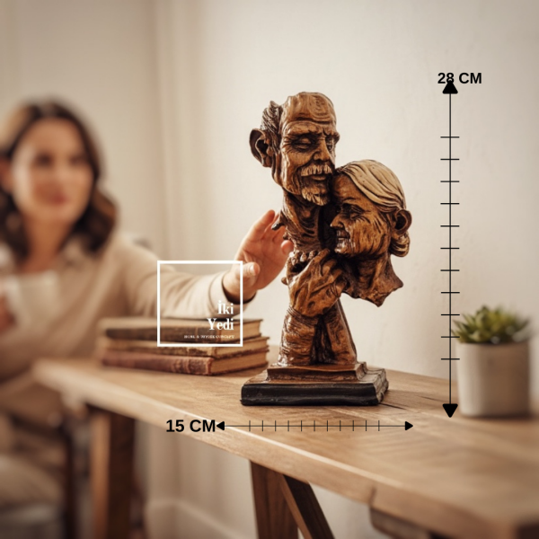 Nimba Ömrün Tanığı Yaşlı Çift Biblo Dekoratif Heykel Ev Ofis Anlamlı Hediye Obje Romantik Figürler