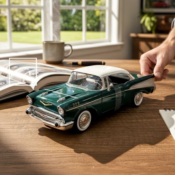 Yeşil Klasik Metal Araba Maketi Klasik Araba Modeli Dekoratif Ofis Masa Objesi Hediyelik Eşyalar