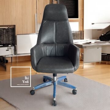 Palermo Lüks Makam Oda Takımı VIP Ofis Mobilyası Metal Demir Ayaklı Kaliteli Büro Mobilyaları