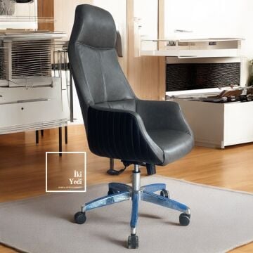 Palermo Lüks Makam Oda Takımı VIP Ofis Mobilyası Metal Demir Ayaklı Kaliteli Büro Mobilyaları