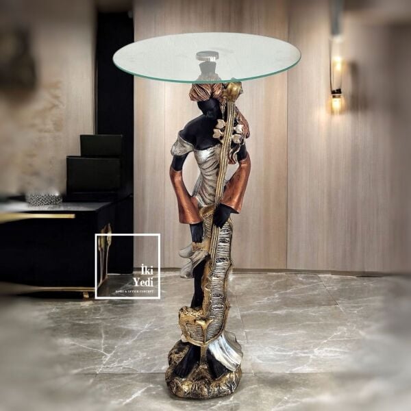 Camaurot Müzisyen Çellist Çello Çalan Kadın Figürlü Cam Dresuar – Şıklığın En Notalı Hali