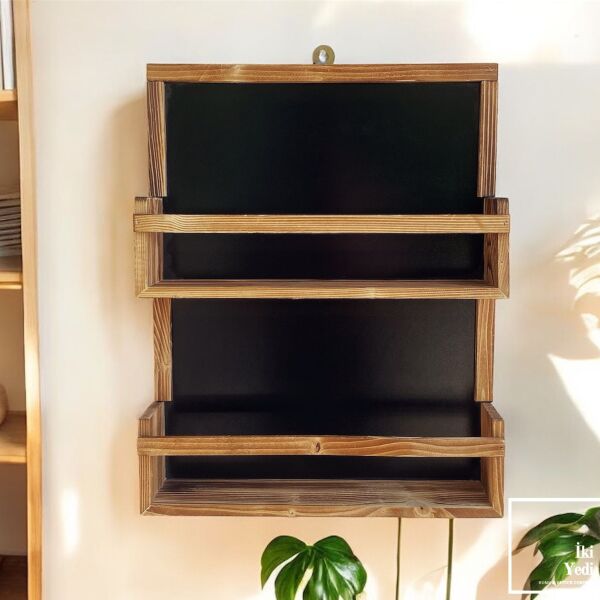 Nicholas Ahşap Dekoratif Raf Masif Çam Ağacı Süs Aksesuar Rafı Duvar Dekoru