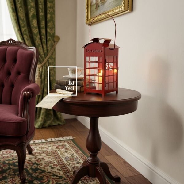 Narrey Kırmızı Işığın Hikâyesi Londra Telefon Kulübesi Fener Mumluk Kandil Nostaljik Dekor Ev Ofis