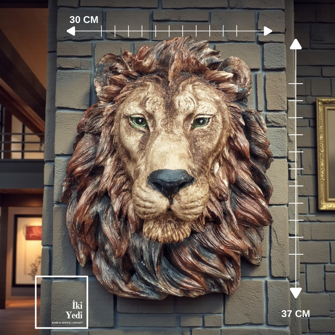 Freddie Aslan Başlı Duvar Dekoru Dekoratif Aslan Heykeli, Aslan Kafası Duvar Süsü Ev Ofis Aksesuarı