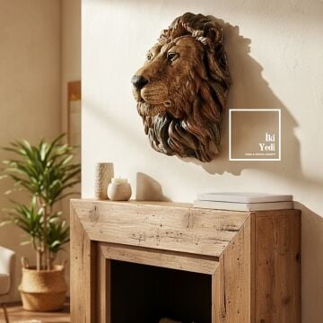 Freddie Aslan Başlı Duvar Dekoru Dekoratif Aslan Heykeli, Aslan Kafası Duvar Süsü Ev Ofis Aksesuarı