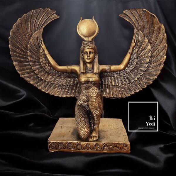 Mısır Tanrıçası Isis Biblosu Antik Mitolojik Dekor Biblo Obje Anlamlı Hediyelik Eşya Kadın Figürü