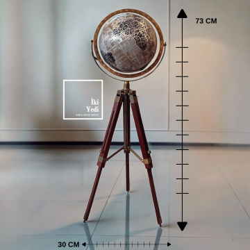 Chambers Tripod Ayaklı Dünya Küresi 73 cm – Dekoratif Büyük Boy Ayaklı Küre Ofis Hediyesi Unutulmaz