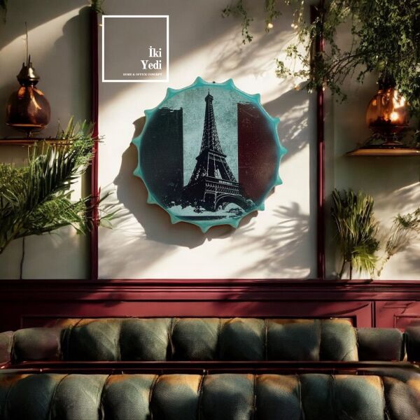 Eyfel Kulesi Duvar Panosu, Gazoz Kapağı Tasarımı, Vintage Dekor, Metal Tablo, Retro Ev Aksesuarı
