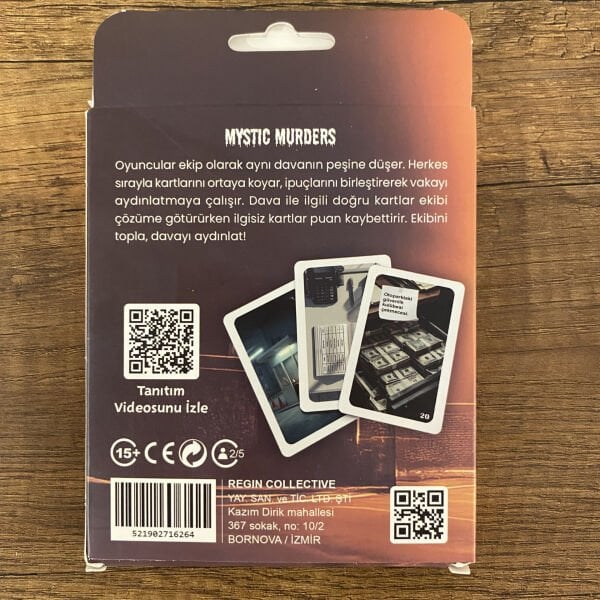 Mystic Murders Dedektif Kart Oyunu : Otoparkta Cinayet Dava Çözme Oyunu Polisiye Gerilim Strateji