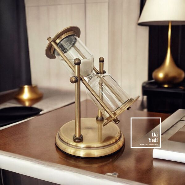 Kelvin & Hughes London 1917 Kum Saati, Vintage Metal Gold Obje, Masaüstü Ofis Hediyesi Aksesuar