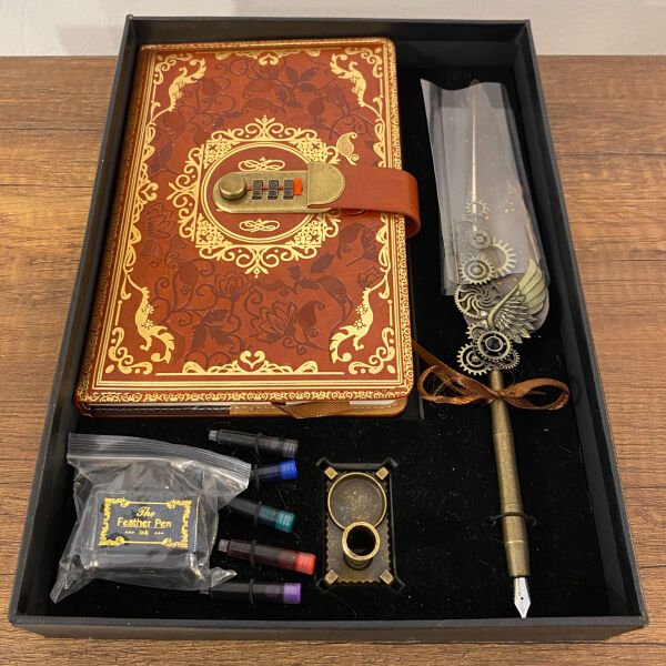 Kathe 771 Şifreli Defterli Divit Hokka Seti Kaligrafi Yazı Takımı Ofis Masa Üstü Hediye Aksesuar