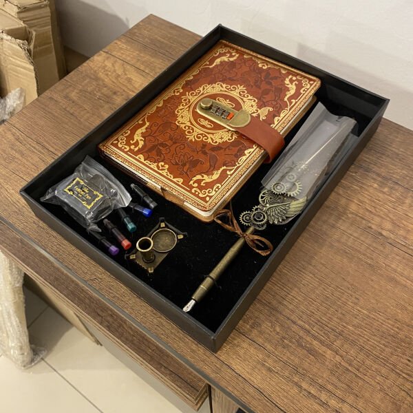 Kathe 771 Şifreli Defterli Divit Hokka Seti Kaligrafi Yazı Takımı Ofis Masa Üstü Hediye Aksesuar