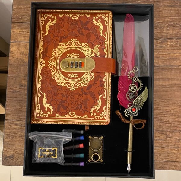 Kathe 773 Şifreli Defterli Divit Hokka Seti Kaligrafi Yazı Takımı Ofis Masa Hediyelik Aksesuar Obje