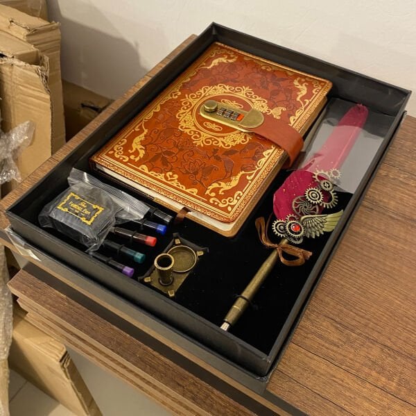 Kathe 773 Şifreli Defterli Divit Hokka Seti Kaligrafi Yazı Takımı Ofis Masa Hediyelik Aksesuar Obje