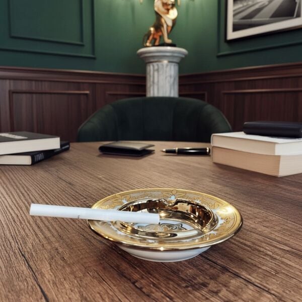 Tominay 772 Kraliyet Dokunuşu Seramik Küllük Dekoratif Masa Üstü Aksesuar Ofis Ev Hediyesi Tasarım