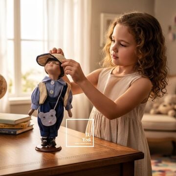 Katarina Porselen Yüzlü Koleksiyonluk Erkek Bebek Bebek Figürü – 33 cm Vintage Dekoratif Oyuncak