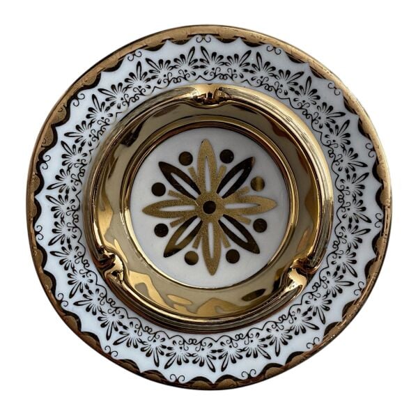 Tominay 776 Kraliyet Dokunuşu Seramik Küllük Dekoratif Masa Üstü Ofis Aksesuar Hediye Yuvarlak Tip