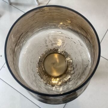 Cornella 76 cm Ayaklı Dekoratif Mumluk Şamdan Cam Abajur Tasarımlı Vazo Obje Ev Ofis Aksesuarı Lüks