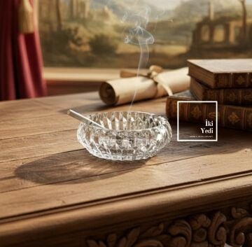 Washington Kristal Küllük 13 cm | Lüks Cam Küllük, Şık Masaüstü Kültablası Ofis Hediyesi Ashtray Ev