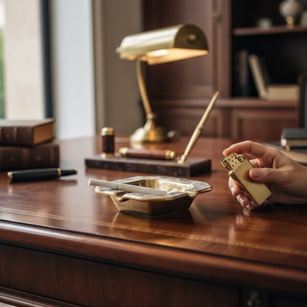 Tominay 7711 Kraliyet Dokunuşu Seramik Küllük Dekoratif Masa Üstü Ofis Aksesuar Şık Hediye Lüks Tip