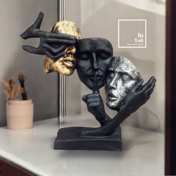 Görmedim Duymadım Bilmiyorum Figür Obje Dekoratif Aksesuar Süs Heykel Biblo Ev İş Ofis Hediyesi