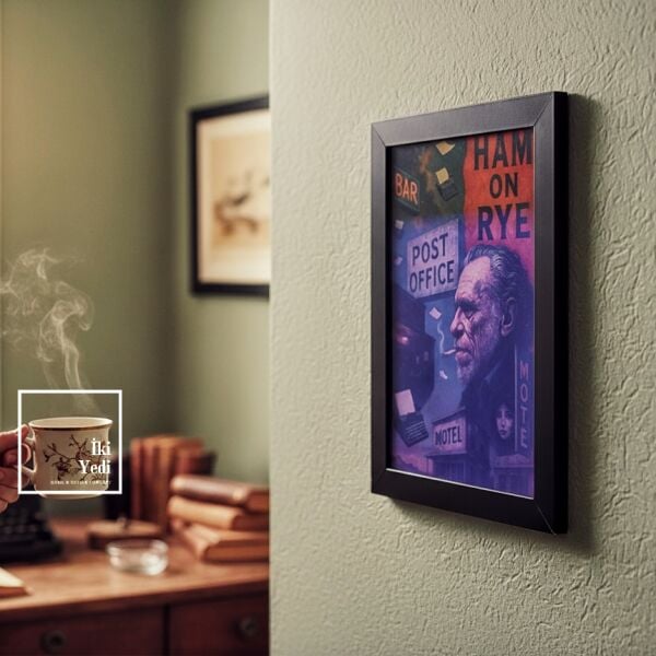 Charles Bukowski Poster Tablo Çerçeveli Duvar Dekoru Ofis Salon Kitaplık Modern Tablo Kuralsızlar