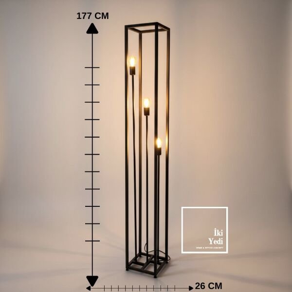 Loft Işığın Ritmi Luongo Endüstriyel Metal Lambader Salon Ofis Köşe Aydınlatma Lambası Hediyelik