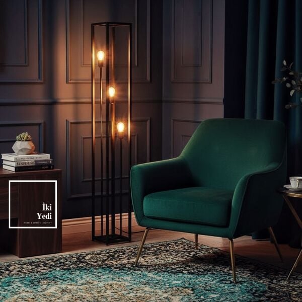 Loft Işığın Ritmi Luongo Endüstriyel Metal Lambader Salon Ofis Köşe Aydınlatma Lambası Hediyelik