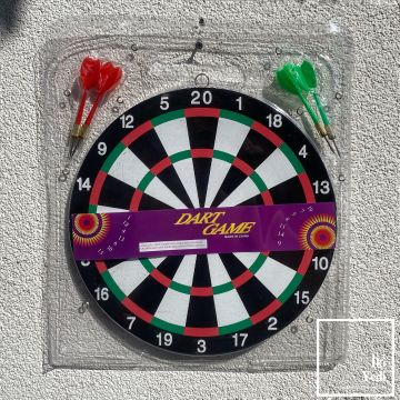 Çift Taraflı Dart Oyunu : 30 cm Dart Tahtası ve 4 Adet Metal İğne Uçlu Dart Oku Kırmızı Yeşil Oyun Eğlence Hobi