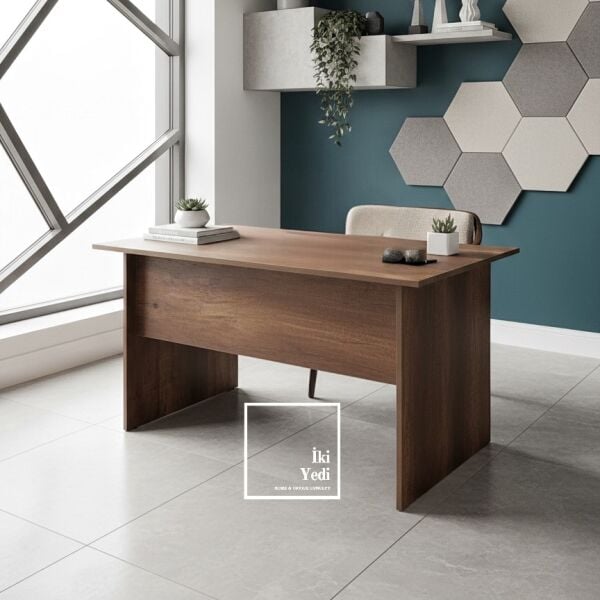 Repondant Ceviz Renk 70 x 140 cm Çekmeceli Çalışma Masası Ofis Büro Ev Personel Sekreter Masası