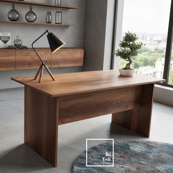 Repondant Ceviz Renk 70 x 140 cm Çekmeceli Çalışma Masası Ofis Büro Ev Personel Sekreter Masası