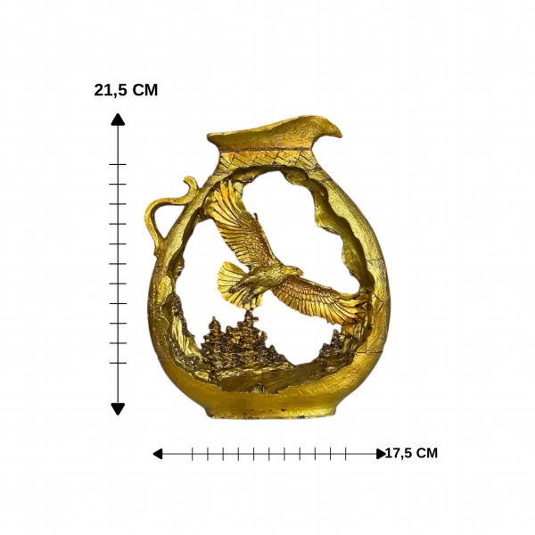 Souchon Kartal Biblosu Altın Dekoratif Heykel Ofis Masa Üstü Ev Salon Aksesuarı Hediyelik Eşyalar