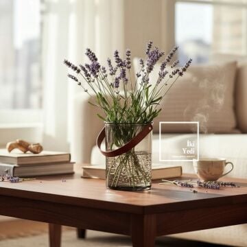 Nadia 773 Deri Kulplu Cam Vazo 18,5 cm Minimal Şeffaf Füme Renkli Dekoratif Çiçek Vazosu Hediyelik