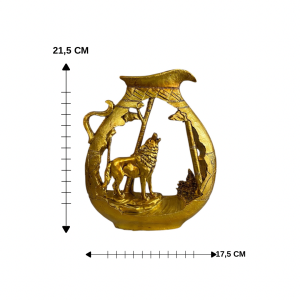 Souchon Kurt Biblosu Altın Dekoratif Heykel Salon Ofis Masa Üstü Güçlü Tasarım Aksesuar Hediyelik