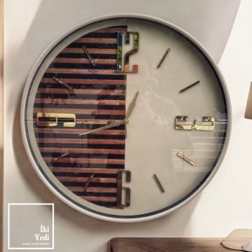 Paolo 50 cm Modern Duvar Saati, Sessiz Mekanizmalı Şık Tasarım Saat Ev Ofis Dekoru