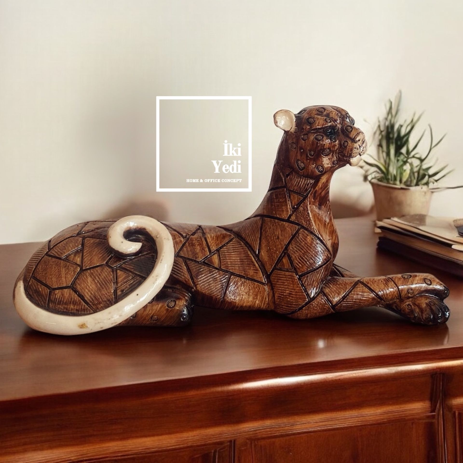 Pierre 77-2 Puma Figür Dekoratif Obje Hediyelik Biblo Heykel Ev Dekorasyonu Ofis Hediyesi