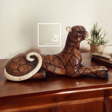 Pierre 77-2 Puma Figür Dekoratif Obje Hediyelik Biblo Heykel Ev Dekorasyonu Ofis Hediyesi