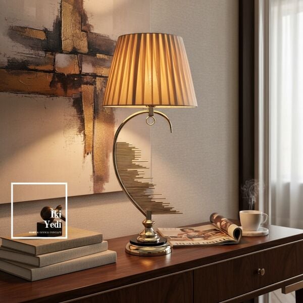 Veracruz Yarım Ay Işığı Abajur Masa Lambası Dekoratif Aydınlatma Objesi Salon Yatak Odası Hediyelik
